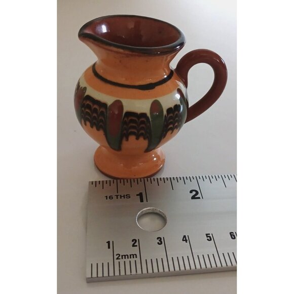 Gorgeous Pottery Small Pitcher Jug Vase Clay ? Marked - Picture 6 of 9